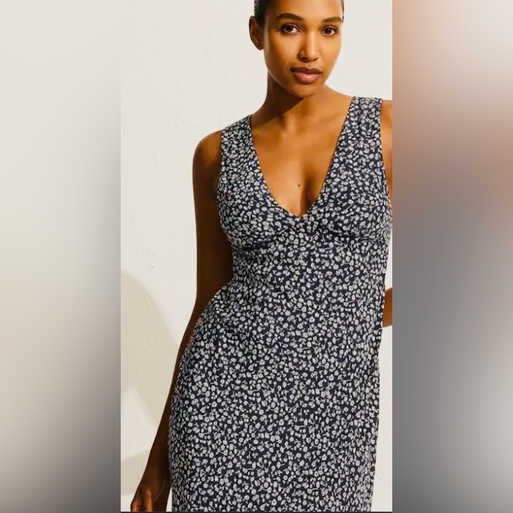 Gorgeous " MATTEAU Designer Plunge Slip MIDI Dress Sz 5 ( NEW )